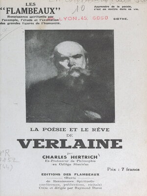 cover image of La poésie et le rêve de Verlaine